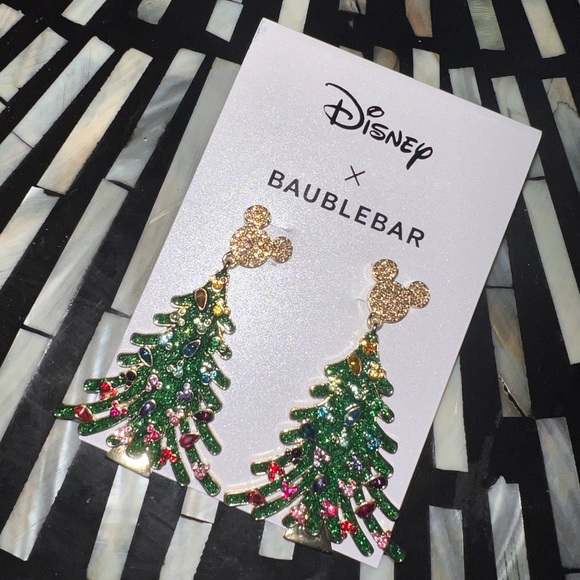 Disney BaubleBar Mickey Christmas Tree Earrings - Picture 4 of 9